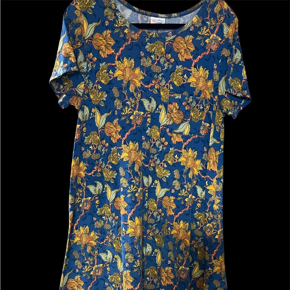 LuLaRoe Carly Blue and Gold